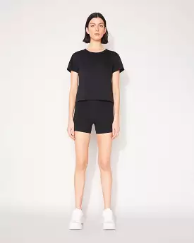 RIB CROP BIKE SHORT - BLACK