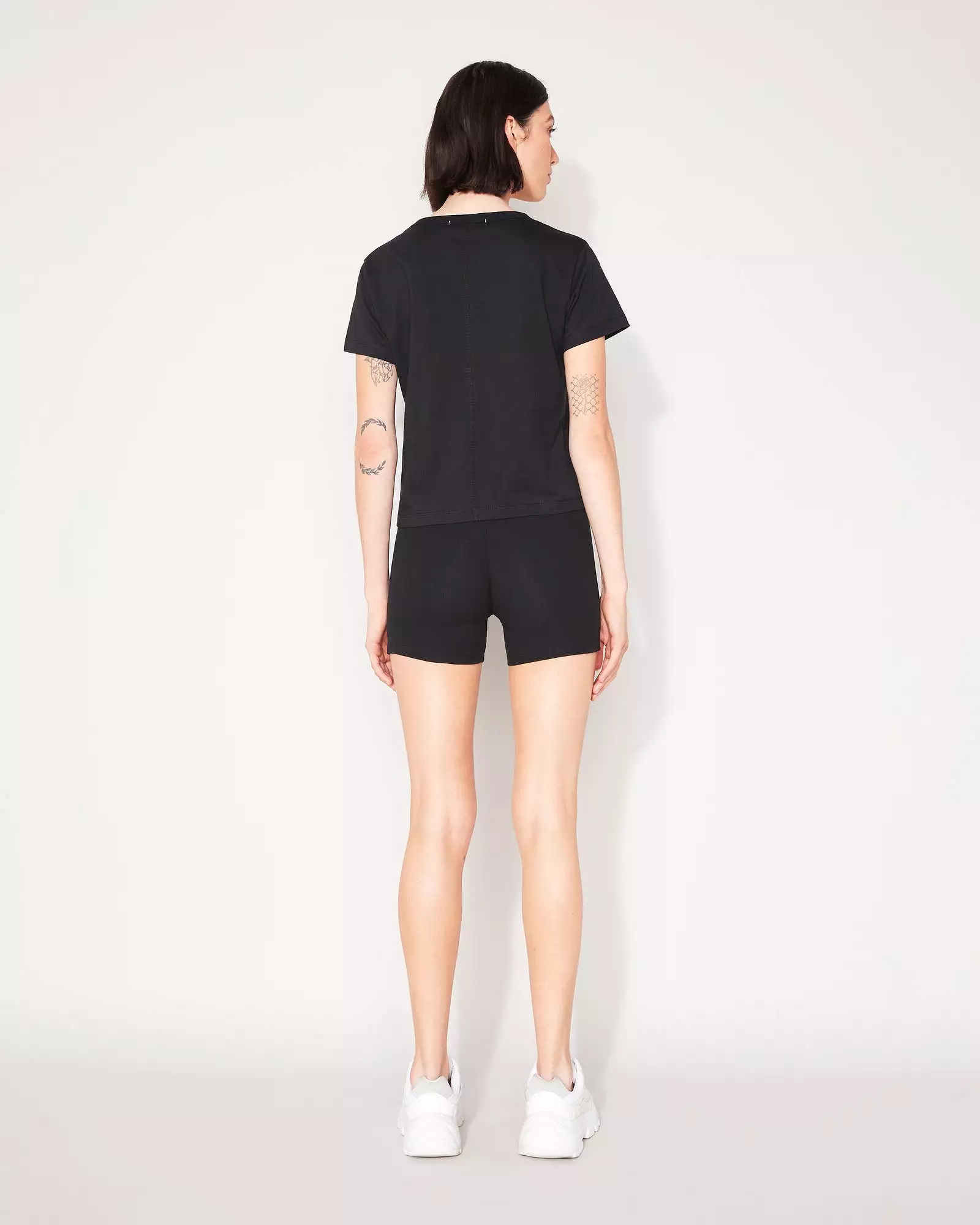 RIB CROP BIKE SHORT - BLACK