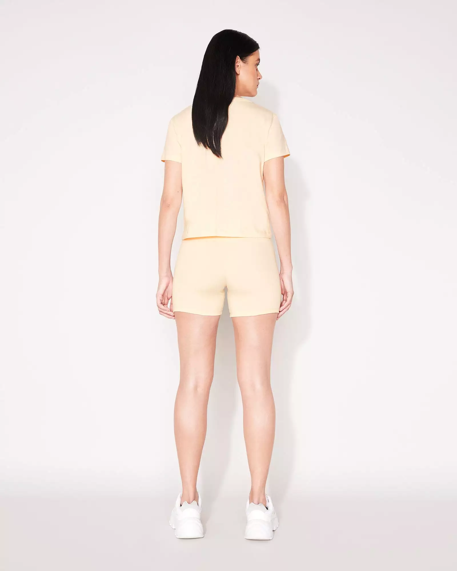 RIB CROP BIKE SHORT - BUTTER CREAM