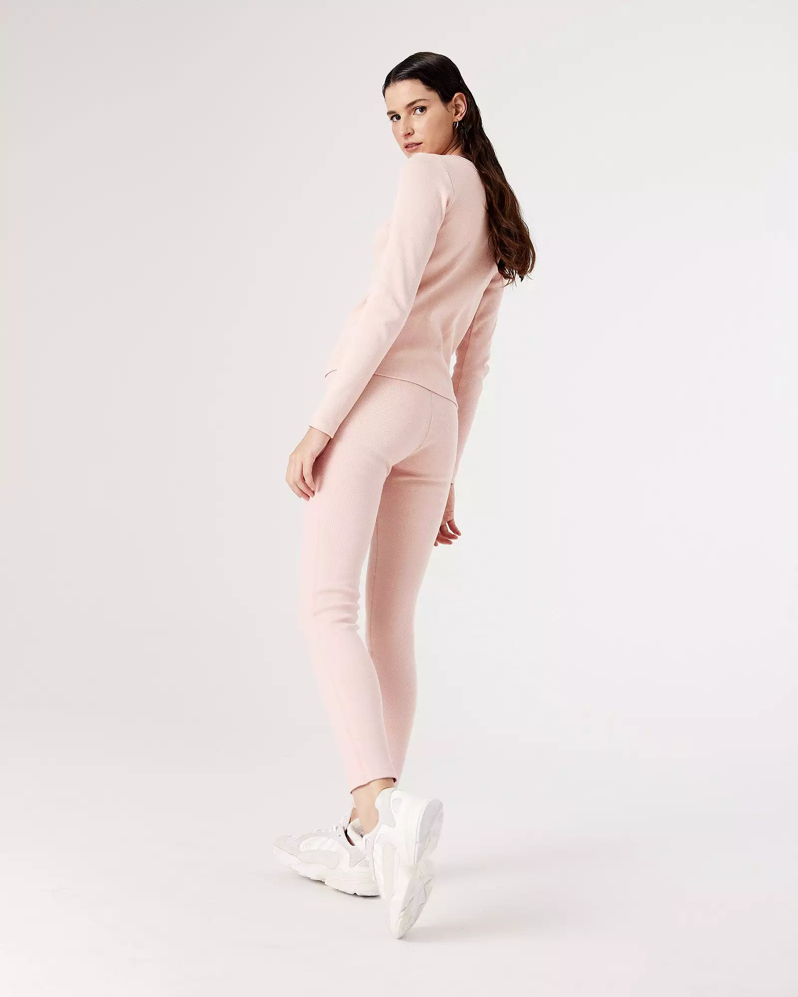 RIB LEGGING - PEACH PINK