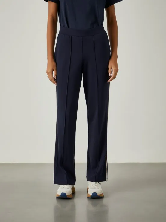 Ribbed straight pants