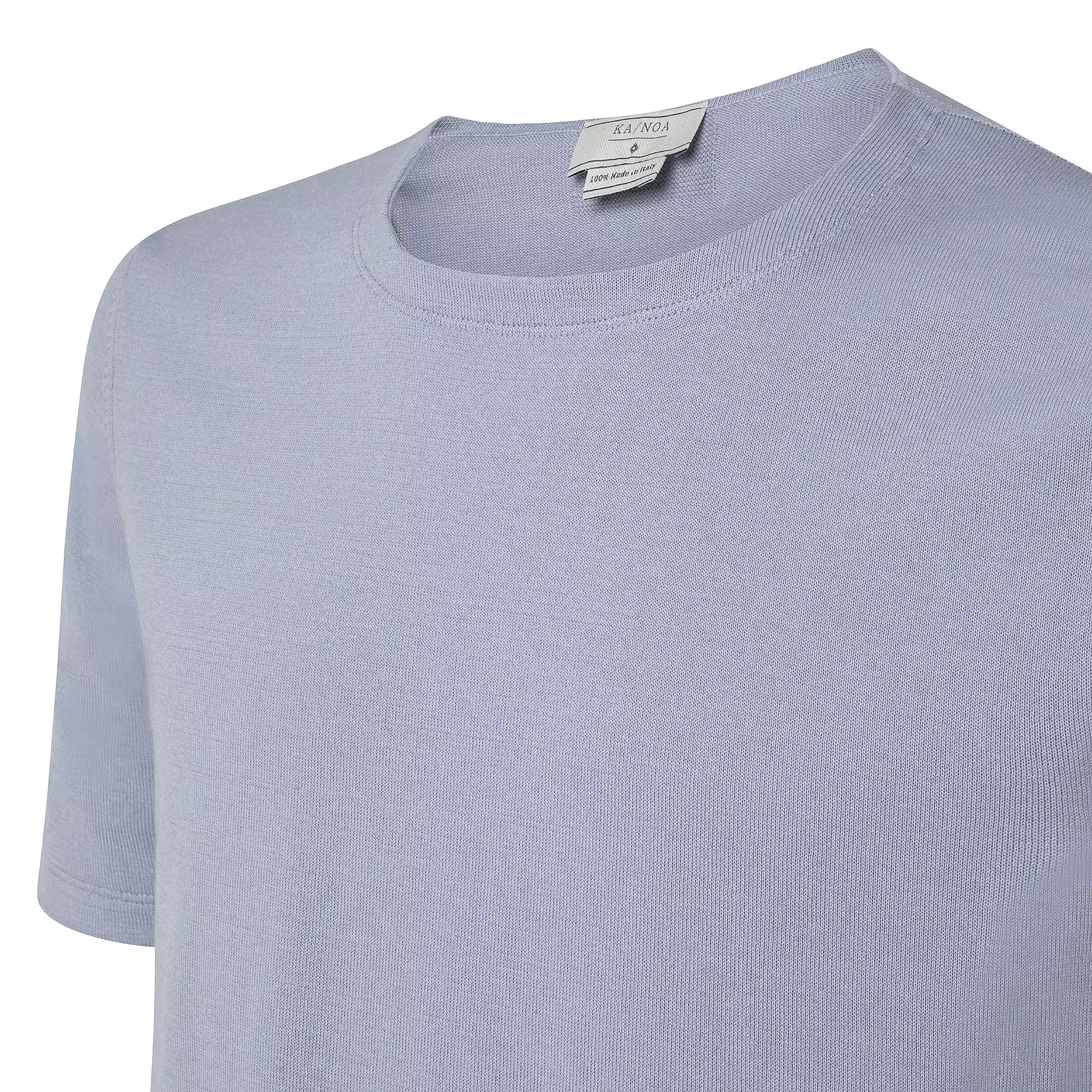 Richard short-sleeved knitted t-shirt in compact Egyptian cotton