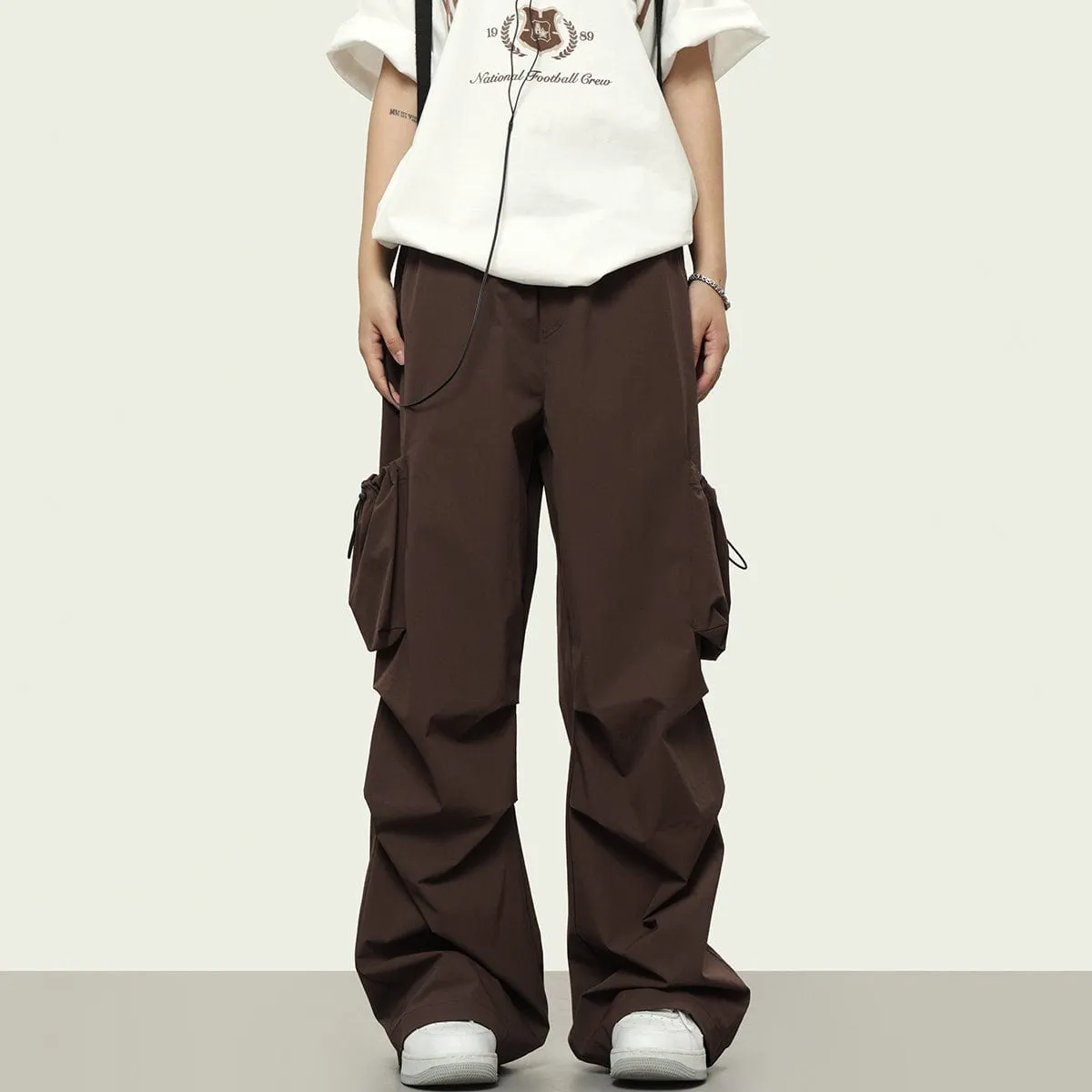 RTK (W) No. 3068 MULTI-POCKET WIDE STRAIGHT SPORT PANTS