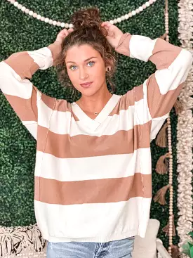 Sarai V-Neck Striped Sweater