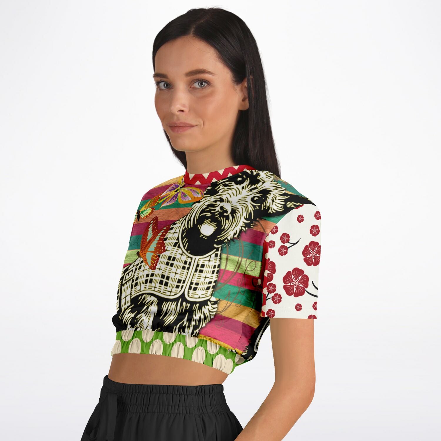 Scotty Piper Short Sleeve Cropped Eco-Poly Sweater