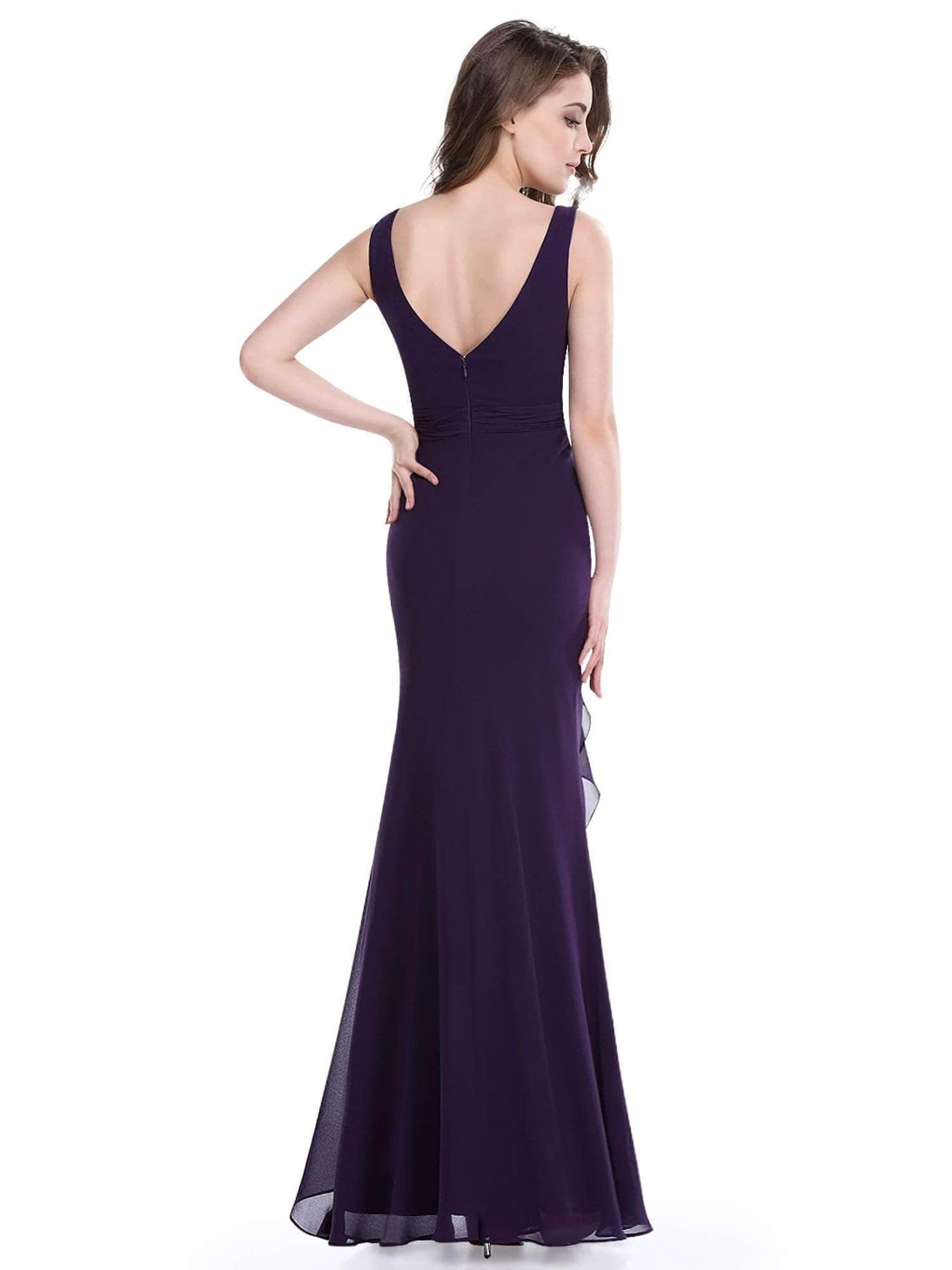 Sleeveless Floor Length Ruched Waist Dress Size 16 Style 08796