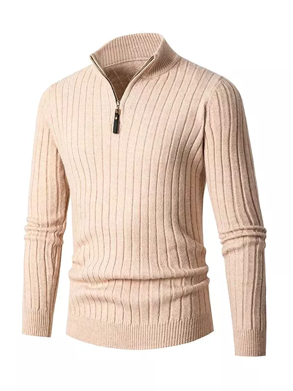 Solid Stretch Men Turtleneck Sweater