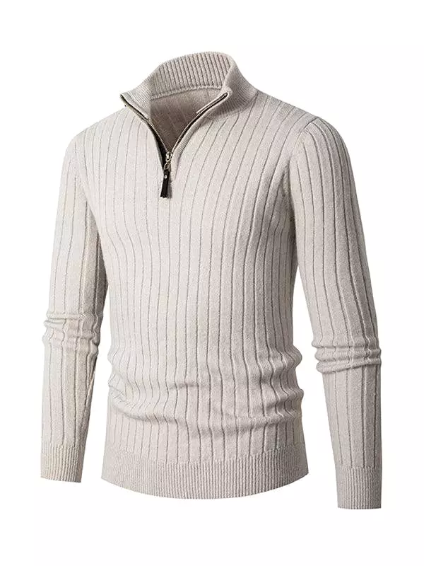 Solid Stretch Men Turtleneck Sweater