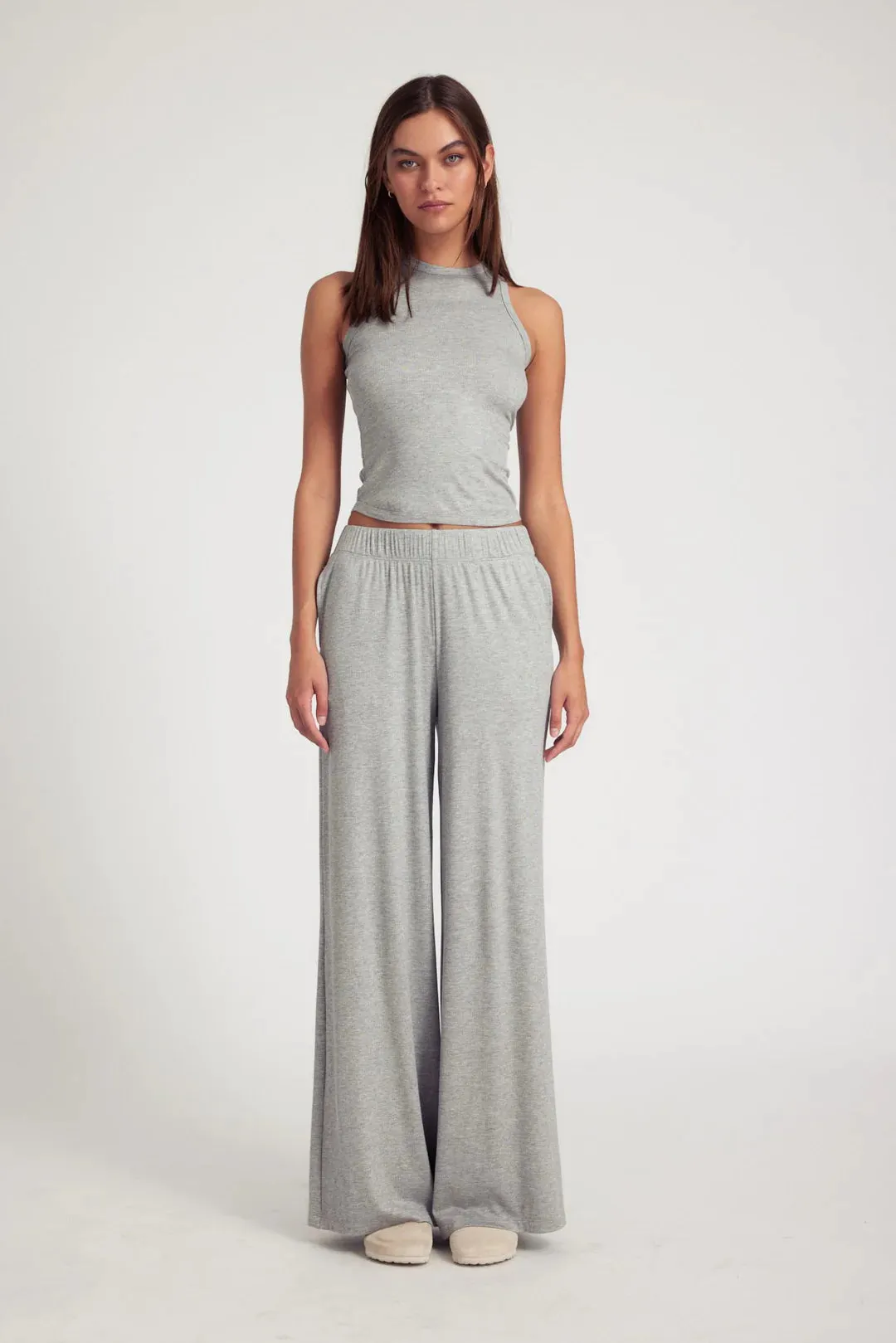 SPRWMN Rib Wide Leg Pants