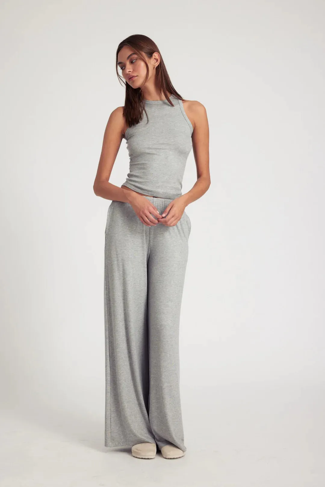 SPRWMN Rib Wide Leg Pants