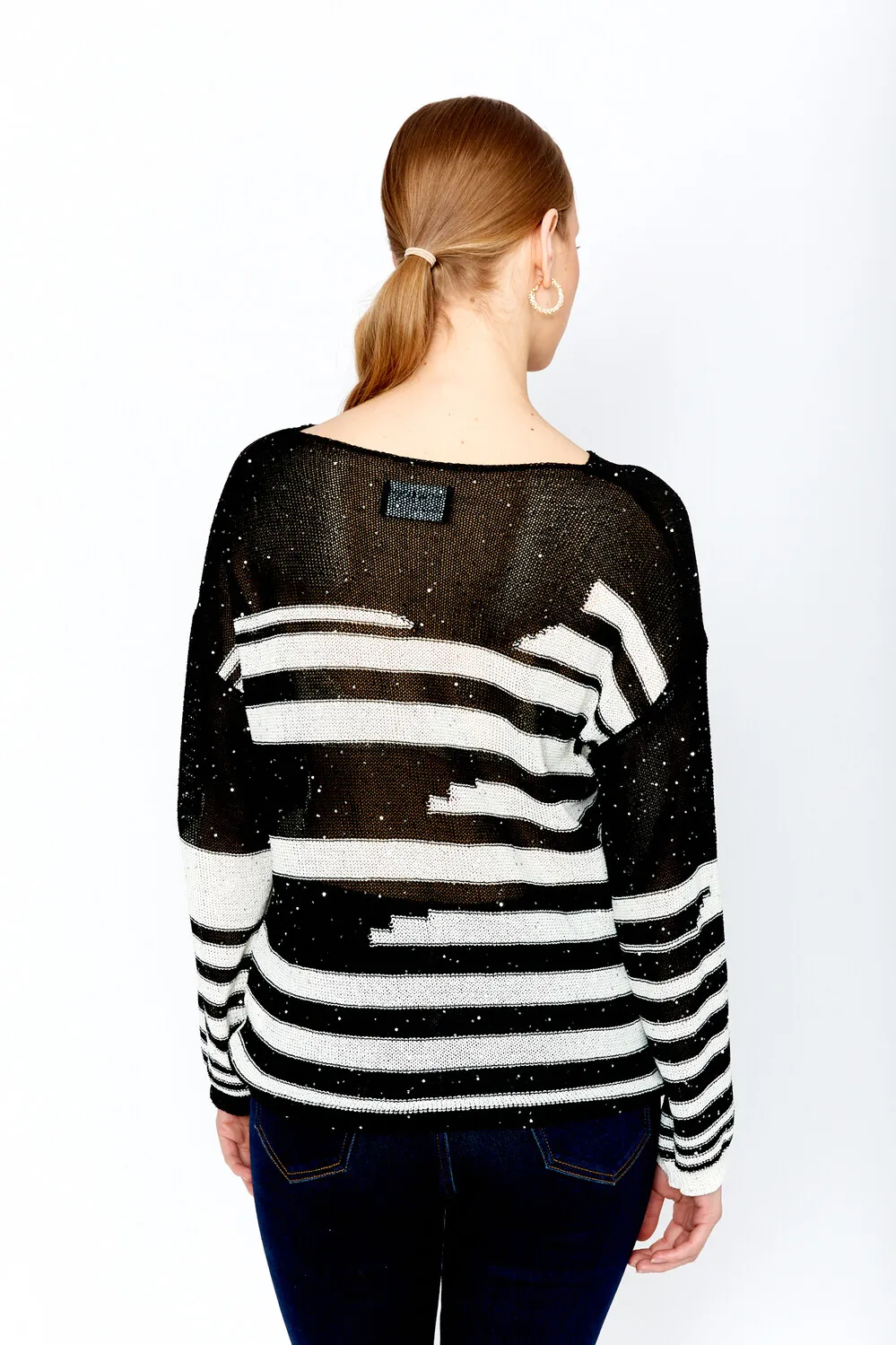 Striped Sequin Sweater Style 243421