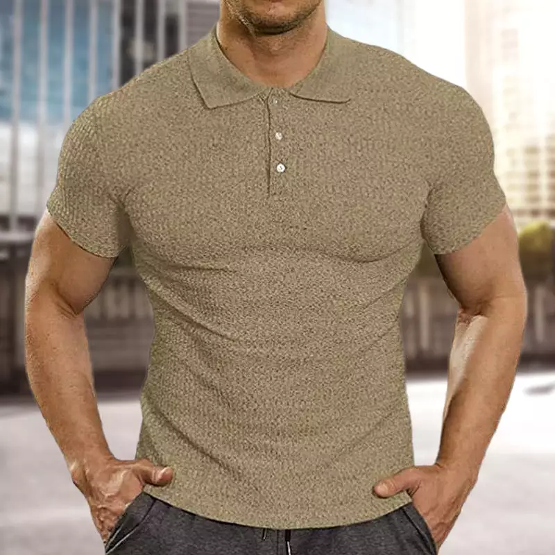 summer short-sleeved knitted POLO t-shirt