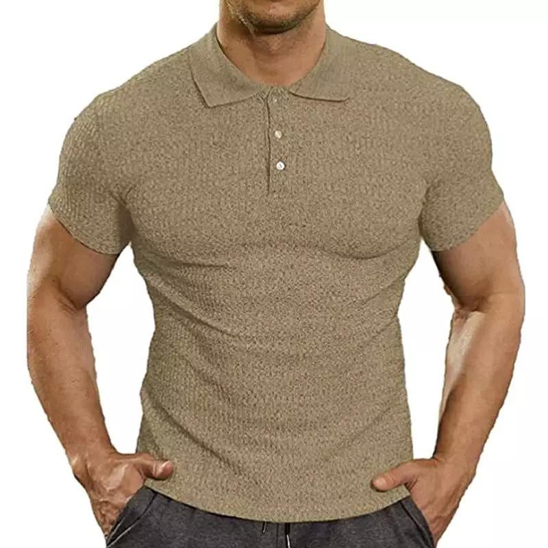 summer short-sleeved knitted POLO t-shirt