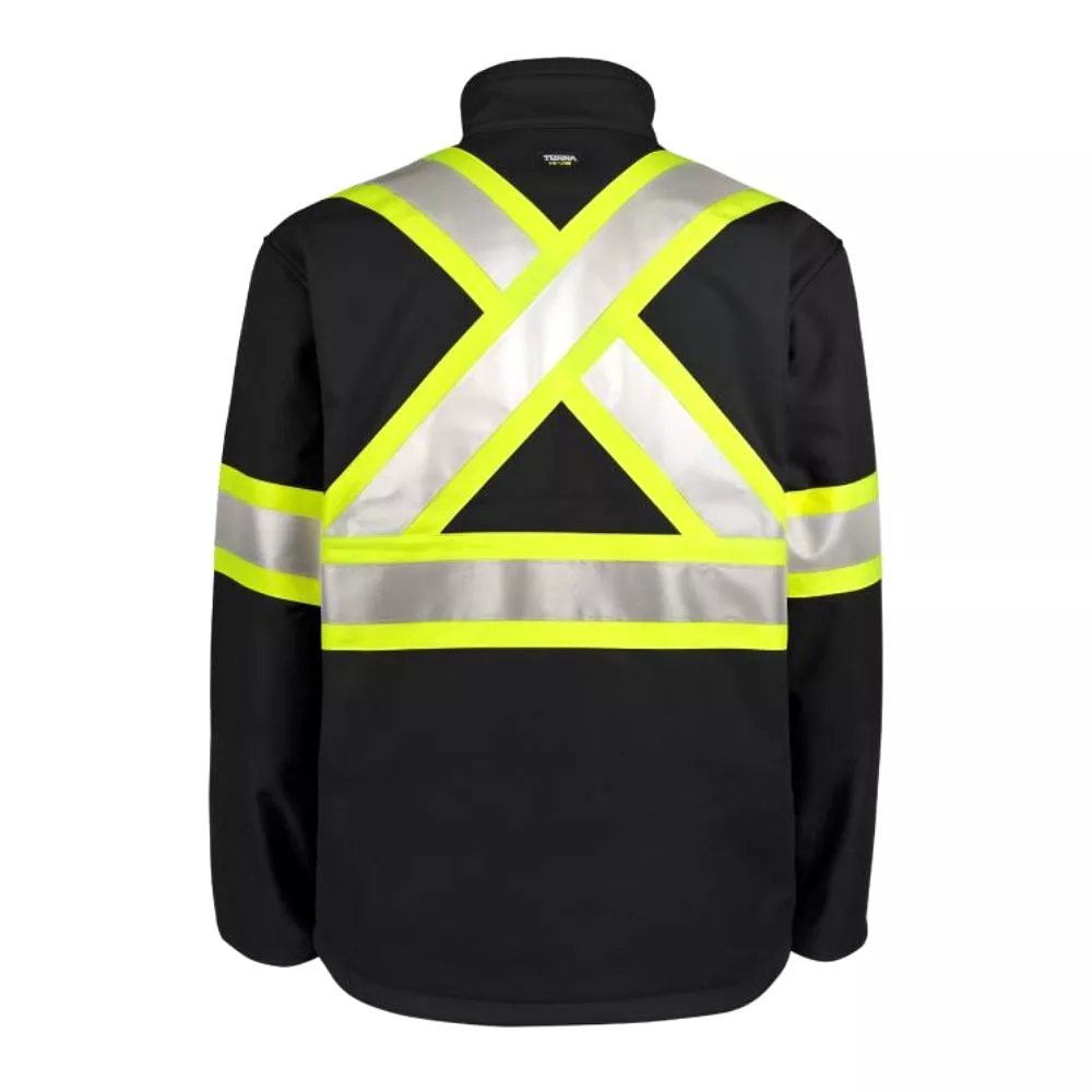 Terra Hi Vis Softshell Work Jacket 116516BK - Black