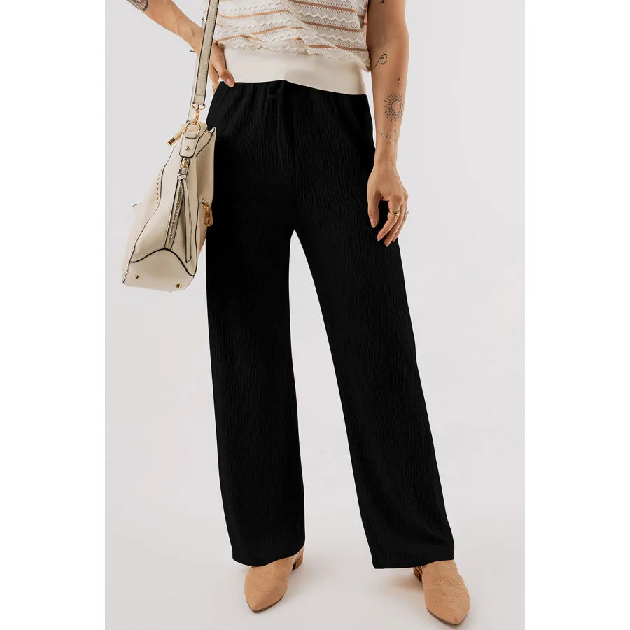 Textured Straight Leg Pants