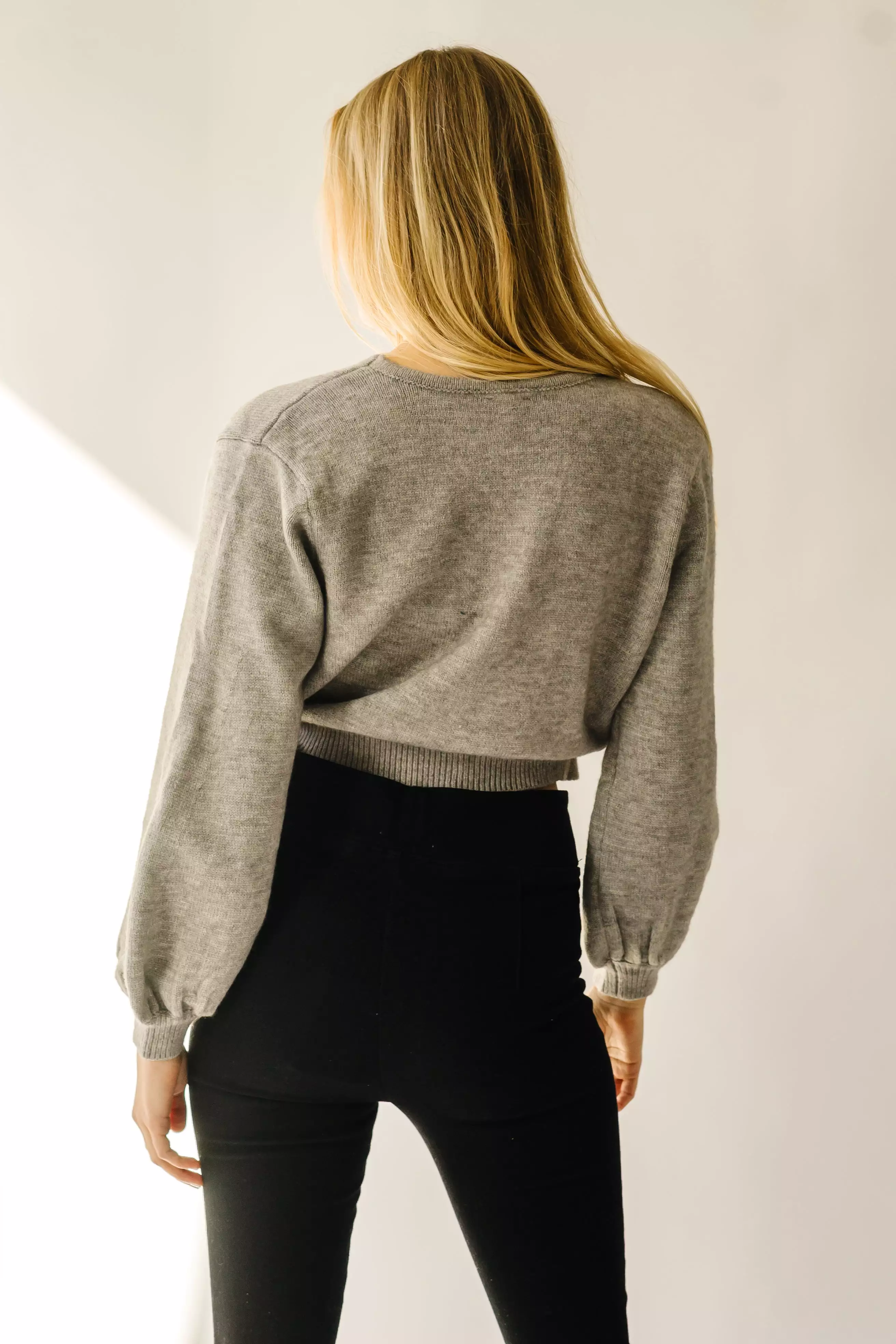 The Kellerton Wrap Detail Sweater in  Grey