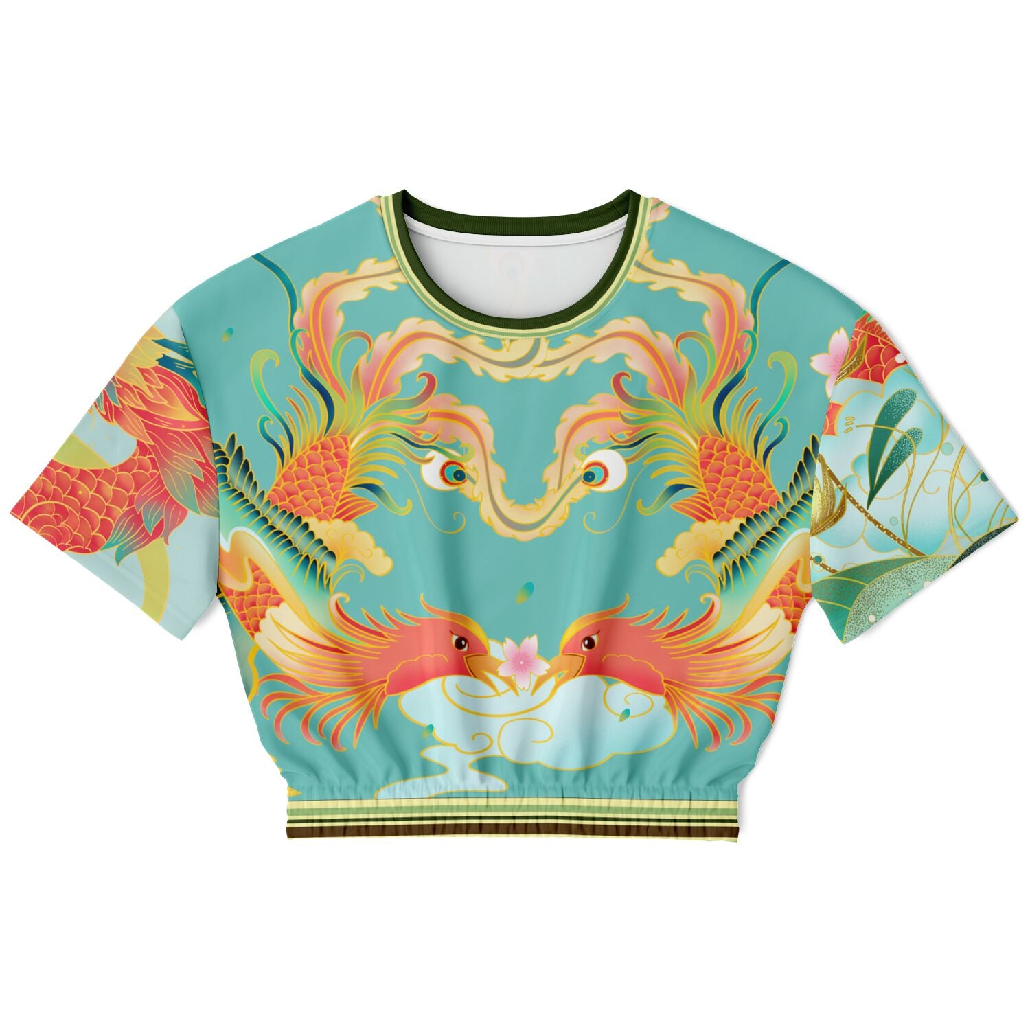 The Koi Dragon Short Sleeve Cropped Eco-Poly Sweater