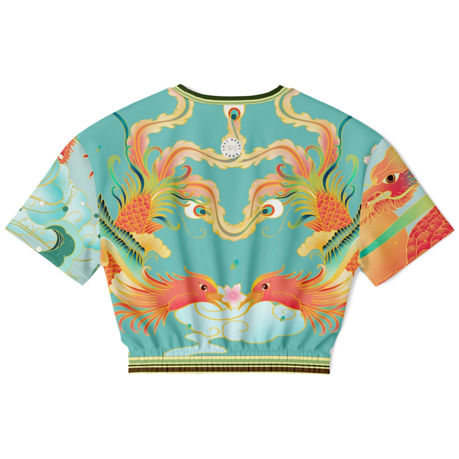 The Koi Dragon Short Sleeve Cropped Eco-Poly Sweater