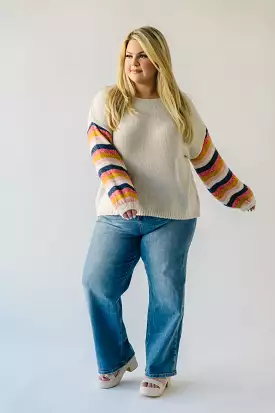 The Reden Woven Striped Sweater in Ivory Multi