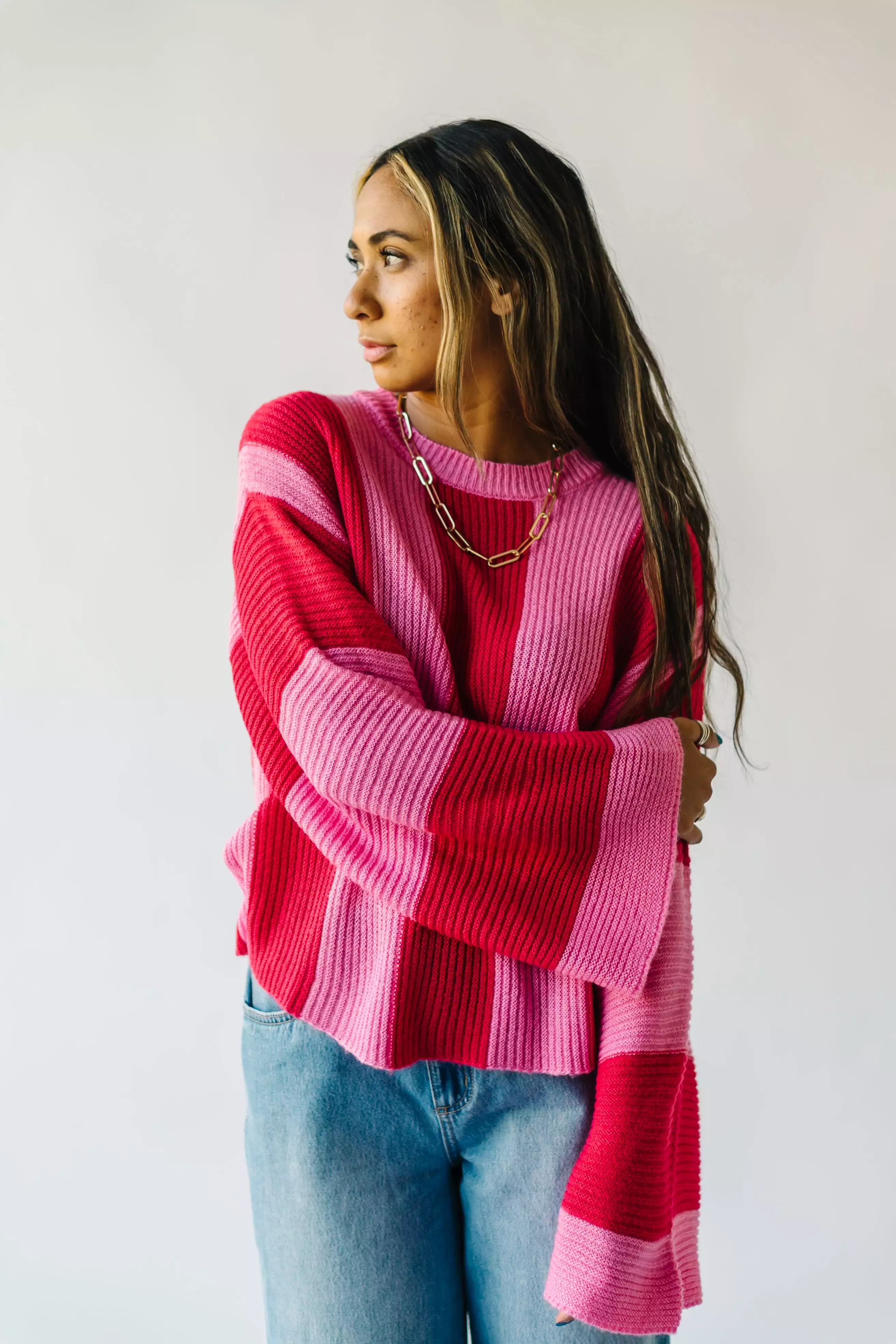 The Tiffin Striped Sweater in Pink