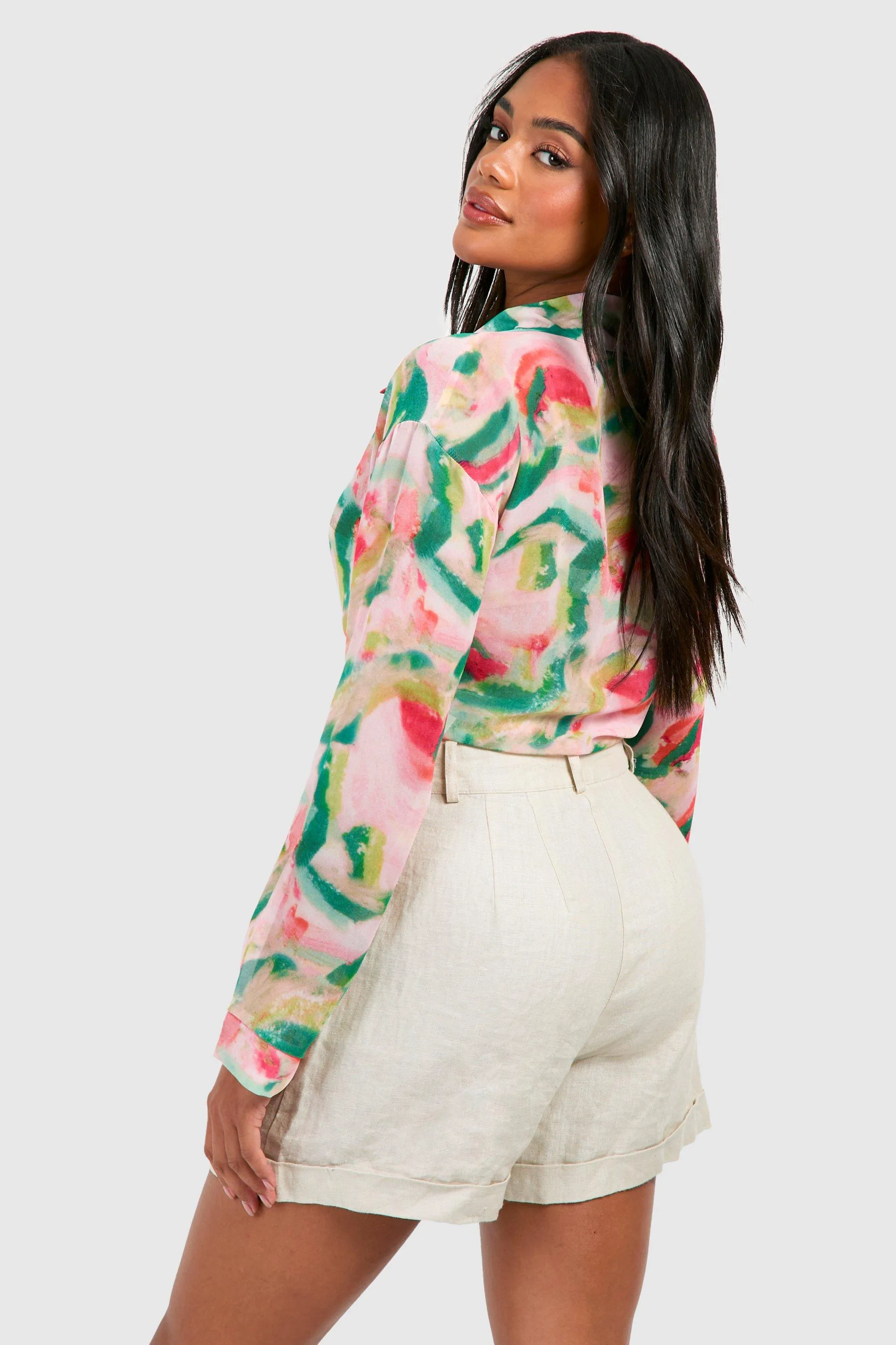 Tops | Chiffon Print Tie Blouse | boohoo