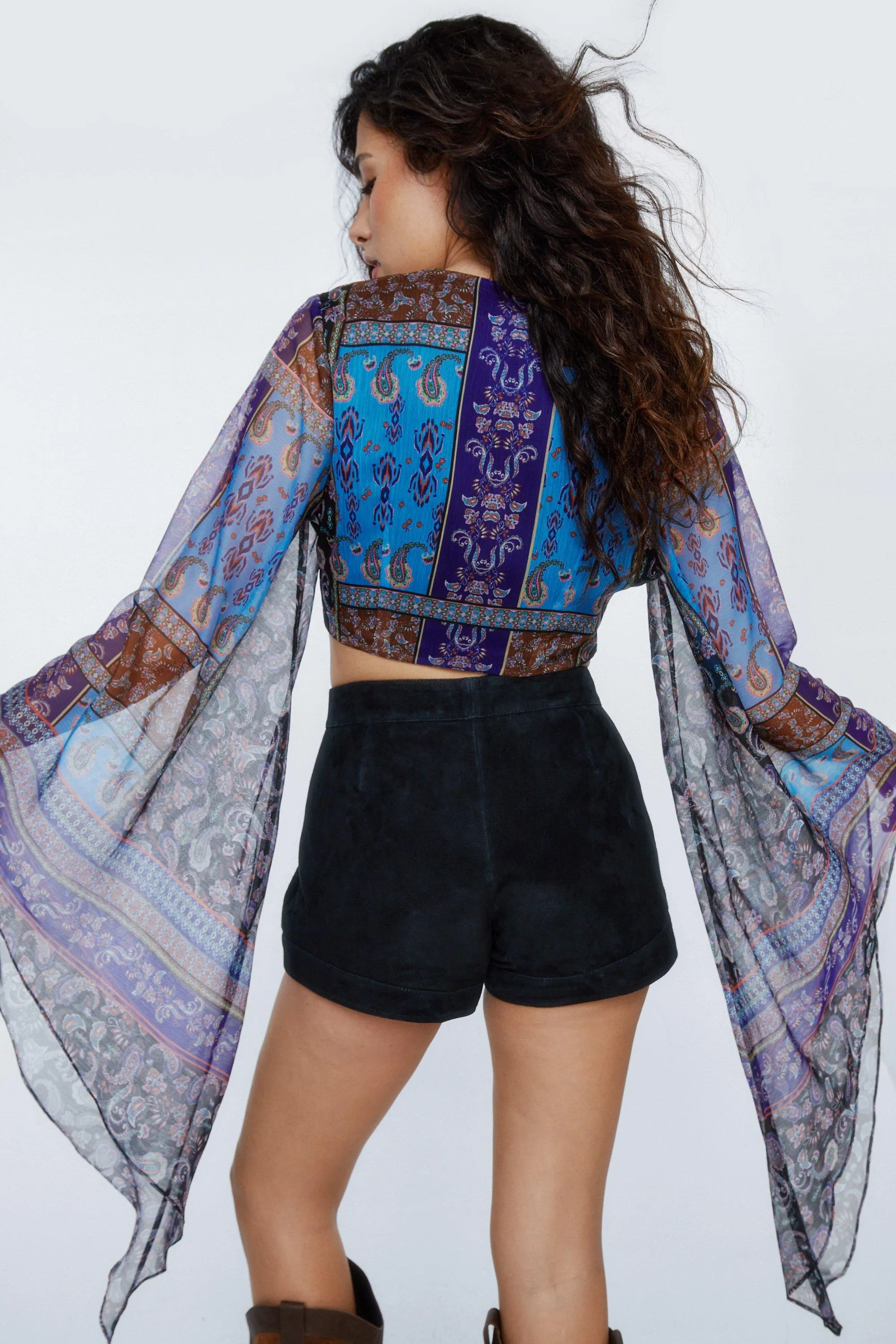 Tops | Paisley Print Angel Sleeve Blouse | NastyGal