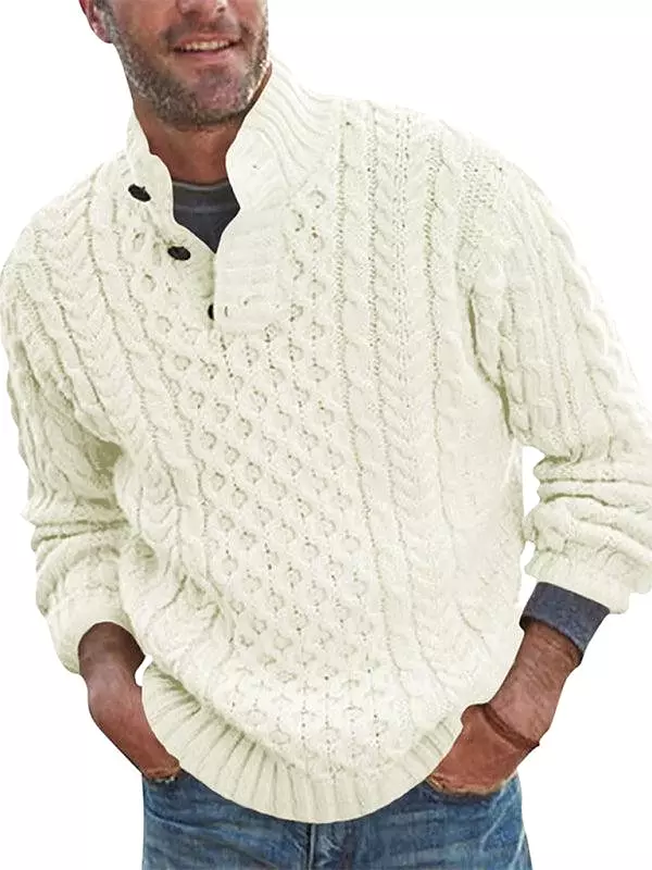 Turtle Collar Knitted Men Sweater