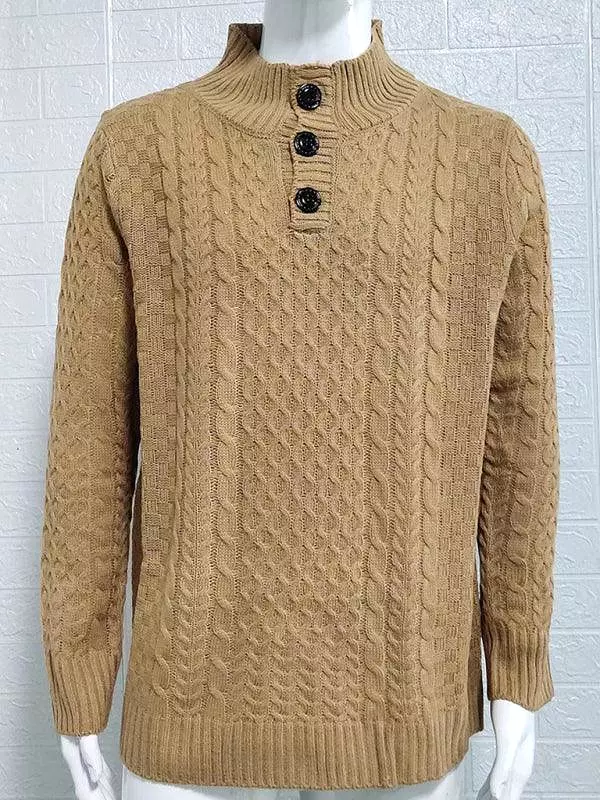 Turtle Collar Knitted Men Sweater