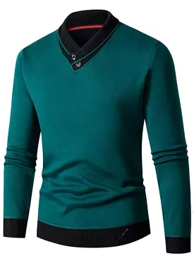 Turtleneck Slim Fit V-Neck Men Sweater