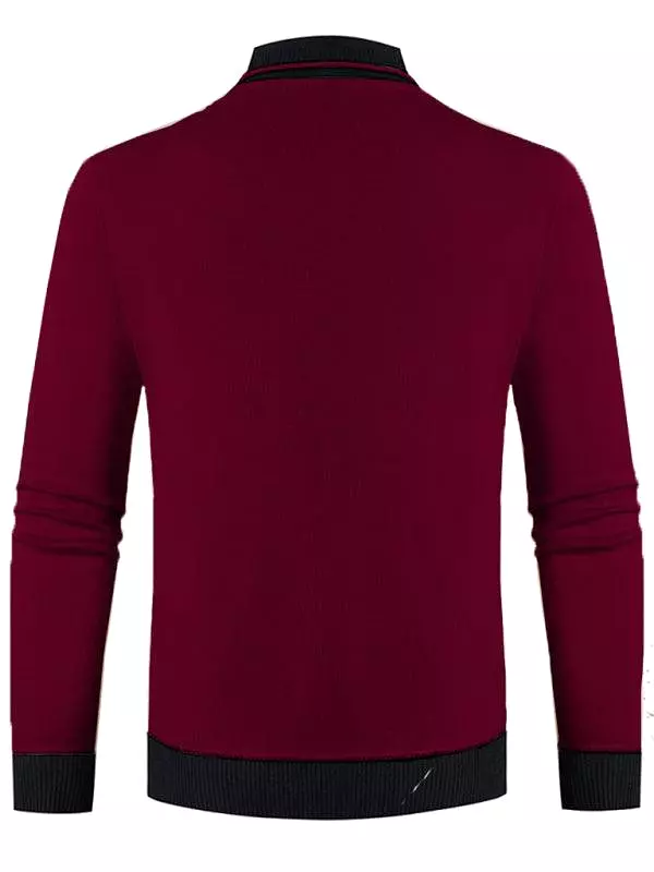 Turtleneck Slim Fit V-Neck Men Sweater