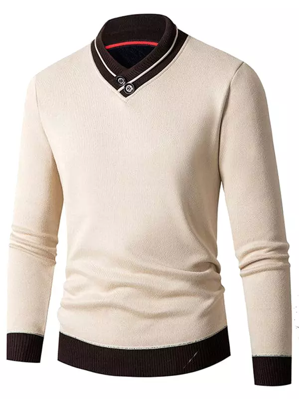 Turtleneck Slim Fit V-Neck Men Sweater