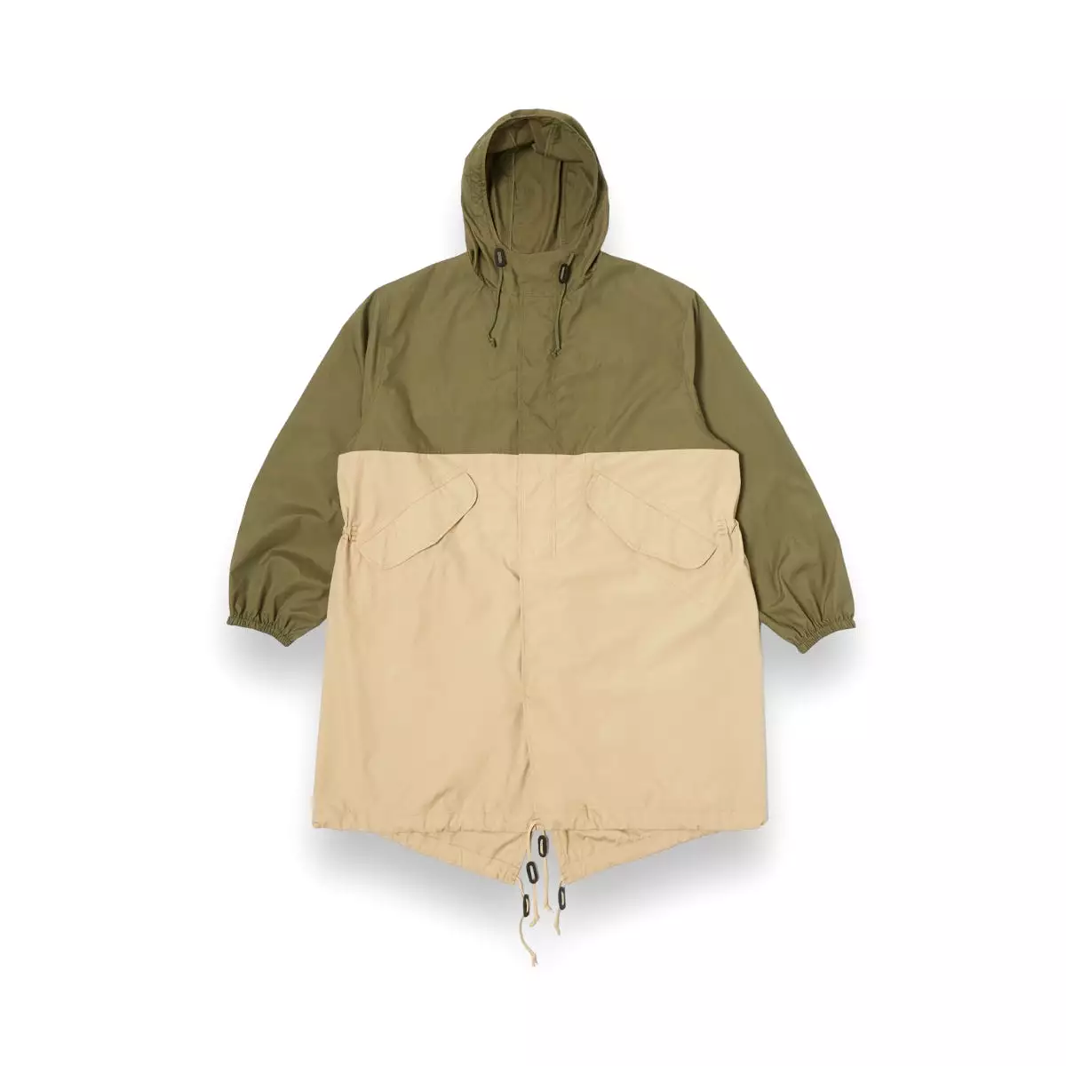 Universal Works Beach Parka 30101 recycled poly tech olive/sand