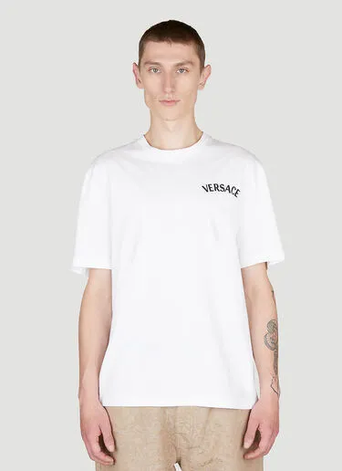 VERSACE  |Crew Neck Street Style Cotton Short Sleeves Logo Luxury