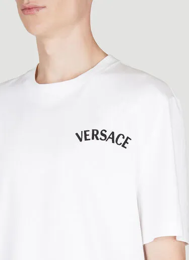 VERSACE  |Crew Neck Street Style Cotton Short Sleeves Logo Luxury