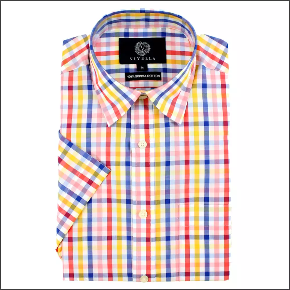 Viyella Multi checked  Cotton Short Sleeve shirt.