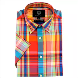 Viyella Red checked  Cotton Short Sleeve shirt.