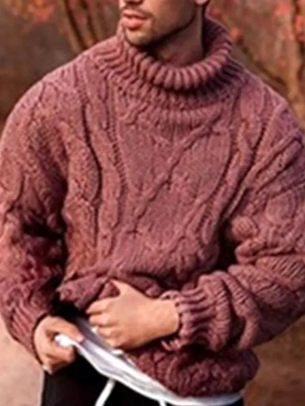 Warm Twist Thick Men Turtleneck Sweater