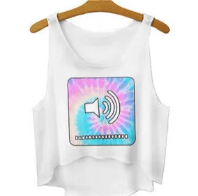 women vest crop tops t-Shirts sexy girls emoji print tops 3d print sleeveless tank tops SM6