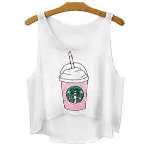 women vest crop tops t-Shirts sexy girls emoji print tops 3d print sleeveless tank tops SM6