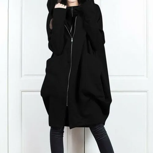 Women's Simple Style Solid Color 2 In 1 Patchwork Zipper Coat