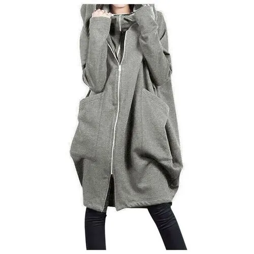 Women's Simple Style Solid Color 2 In 1 Patchwork Zipper Coat