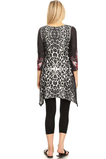 Women's Animal Print Tunic Tops