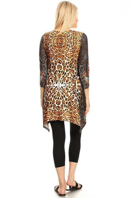 Women's Animal Print Tunic Tops