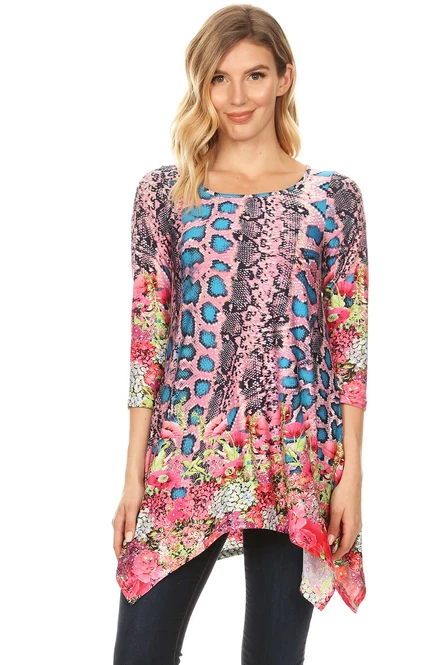 Women's Animal Print Tunic Tops