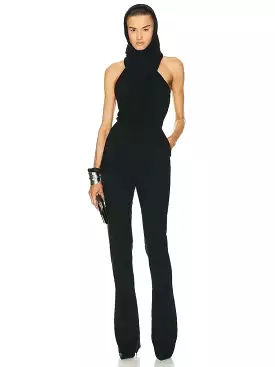 Women's Jumpsuit With Hood One Piece Wear Sleeveless Full Length Black Jumpsuit