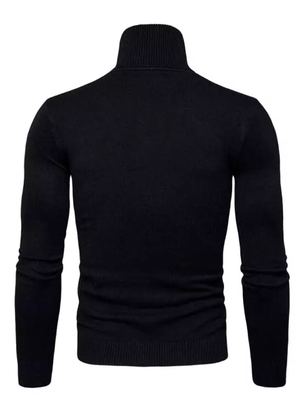 Wool Thick Knitted Turtleneck Men Sweater