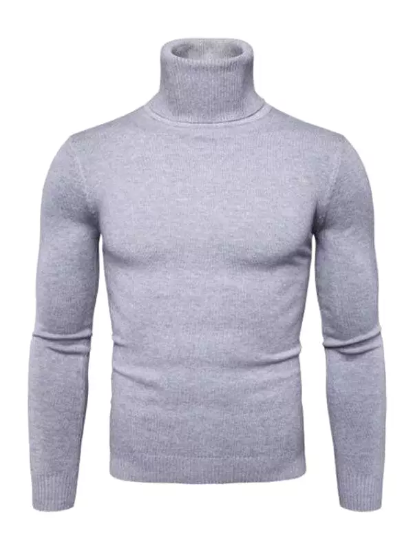 Wool Thick Knitted Turtleneck Men Sweater