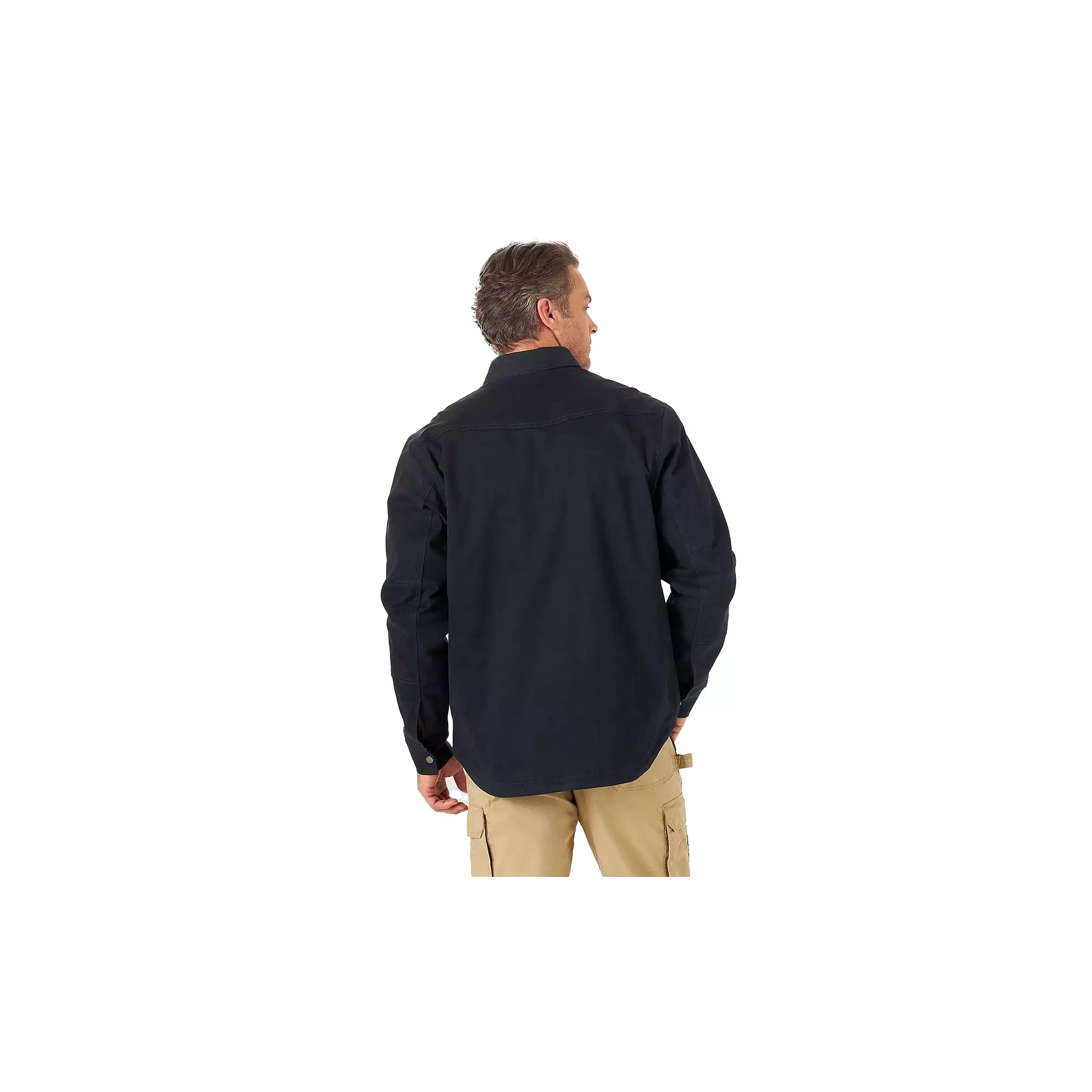 Wrangler Twill Shirt Work Jacket Tough Layers Dark Navy