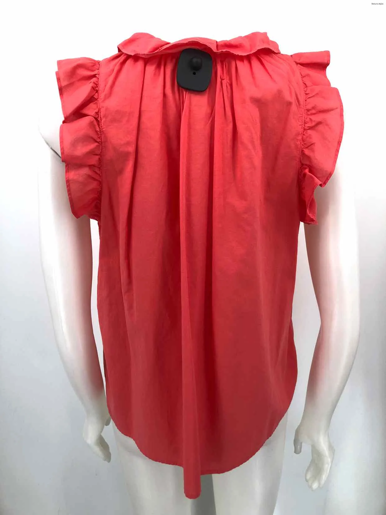 XIRENA Coral Cotton Ruffle Trim Short Sleeves Size SMALL (S) Top