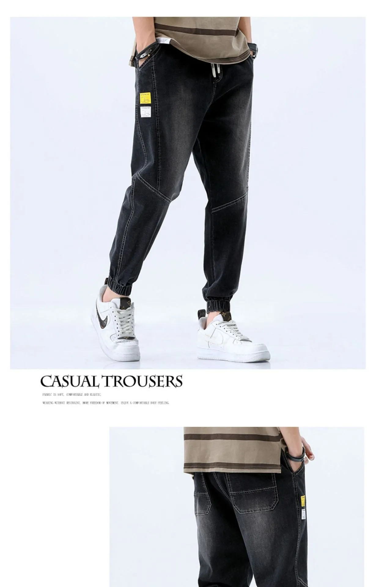 Xituodai New Loose Men Jeans Male Trousers Simple Design High Quality Cozy All-match Students Daily Casual Straight Denim Pants 